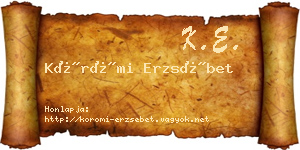 Körömi Erzsébet névjegykártya